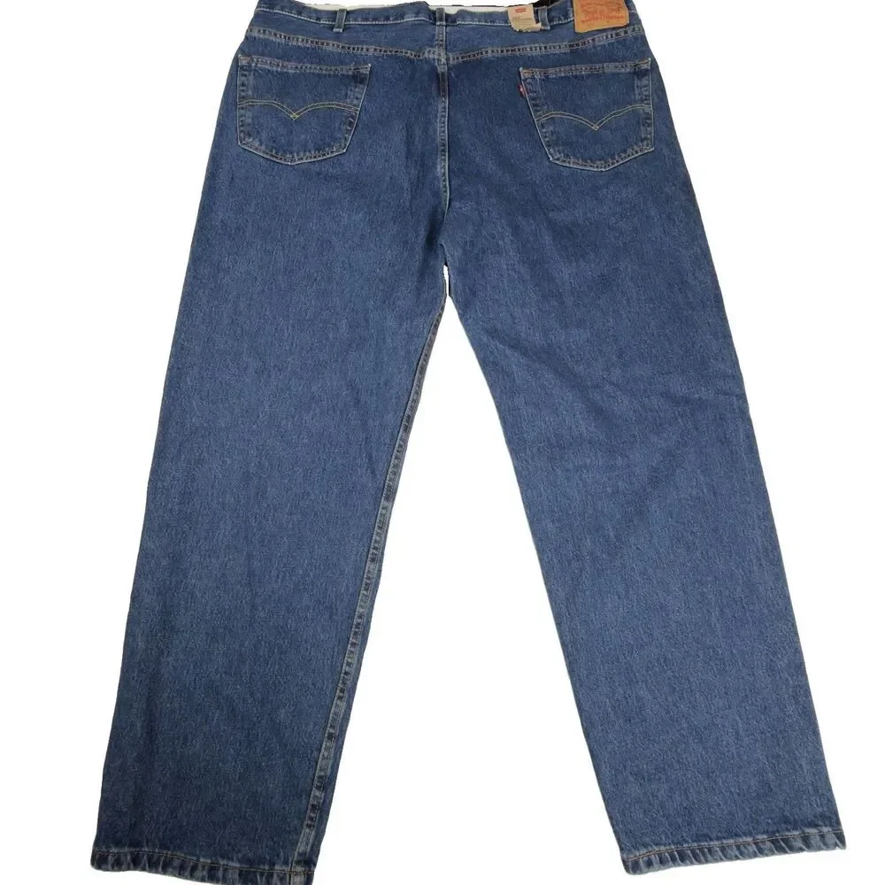 Levis 550 Jeans Men's 46x32 Big & Tall Tapered Leg Medium Wash Blue Denim NWT